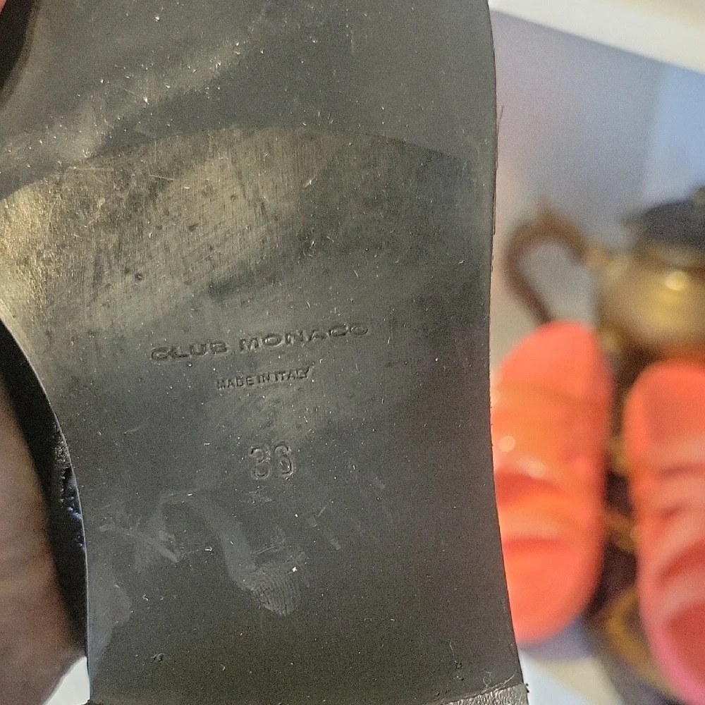 Club Monico Italy Sz36 (Us 6.5-7) Black Crocodile Pattern Side Zip Ankle Boots - Picture 6 of 6